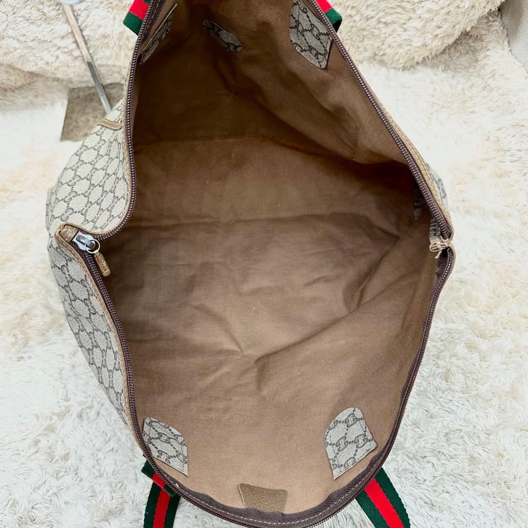 【美品】 GUCCI GGパターン トートバッグ ベージュ シェリー スプリーム