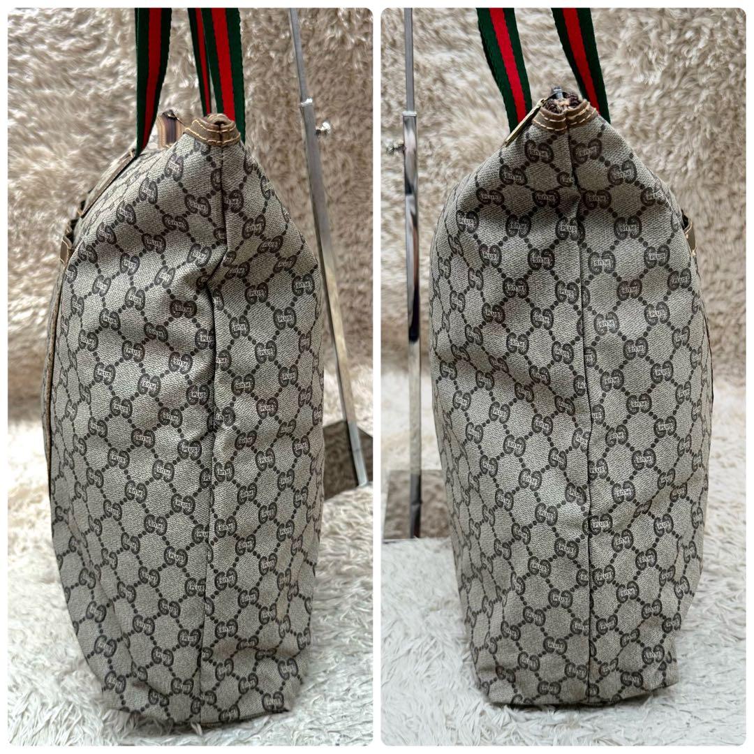 【美品】 GUCCI GGパターン トートバッグ ベージュ シェリー スプリーム