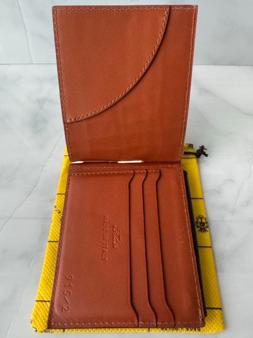 Felisi　915/2/SA　マネークリップ　クロコ型押しレザー　ブラック/黒