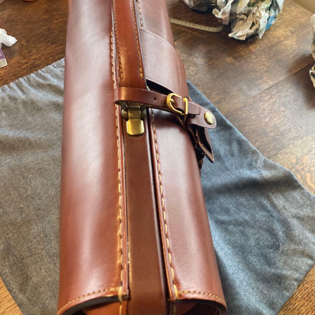GIEVES & HAWKES ブラウンレザー ブリーフケース　GLAY布袋付き