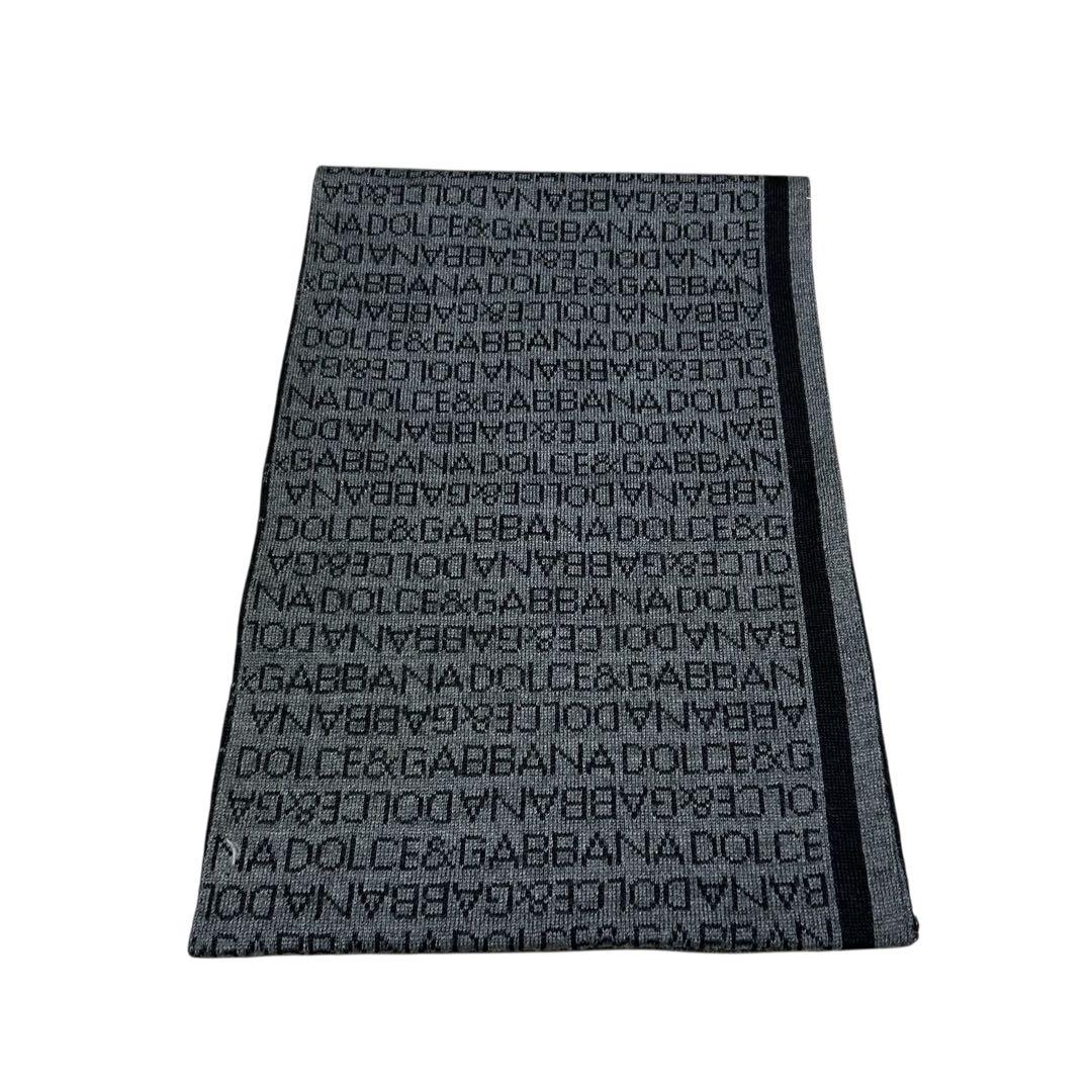 極美品‼︎ ◆DOLCE&GABBANA◆ マフラー/黒グレー/ドルガバ/DG