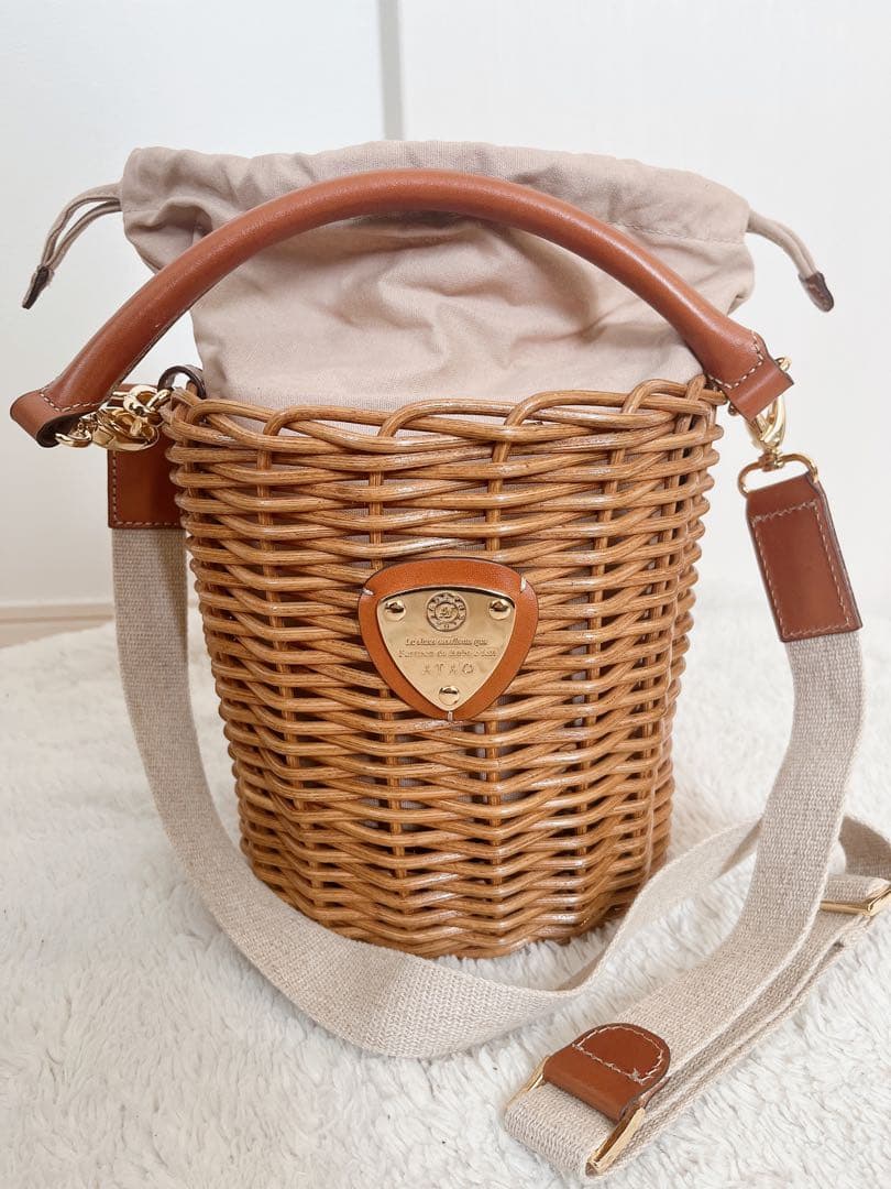 ATAO アタオ　かごバッグ　ファー付き