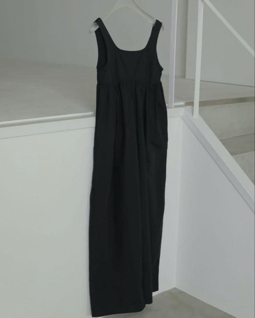 anuke アンヌーク コットンギャザーコンビネゾン ブラック 38