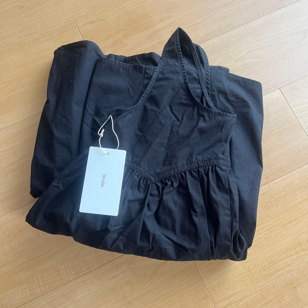 anuke アンヌーク コットンギャザーコンビネゾン ブラック 38