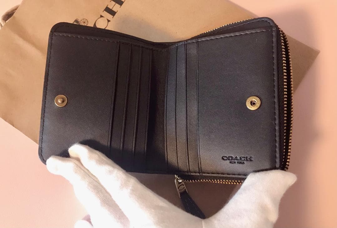 おさかなさぶろう 新品 coach ビルフォールド ウォレット ブラック