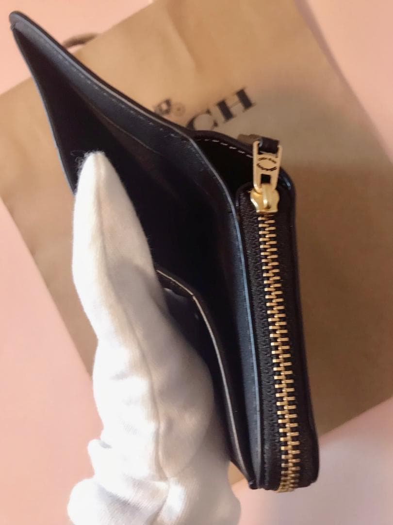 おさかなさぶろう 新品 coach ビルフォールド ウォレット ブラック