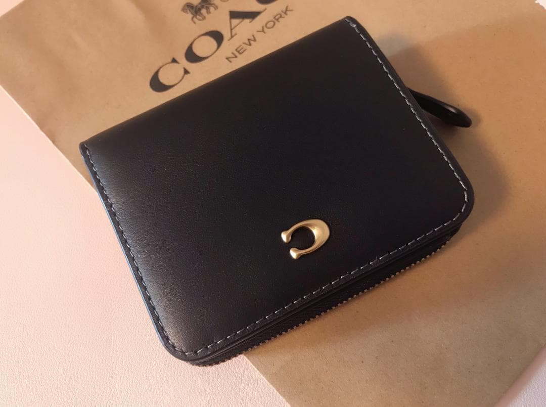 おさかなさぶろう 新品 coach ビルフォールド ウォレット ブラック