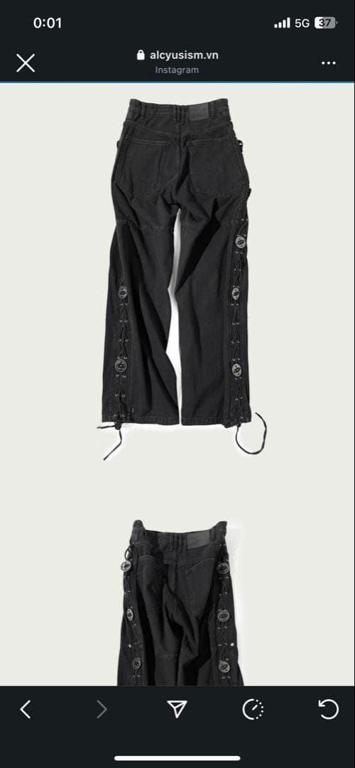 ベーコンくん　ALCYUS ブラックデニムパンツ