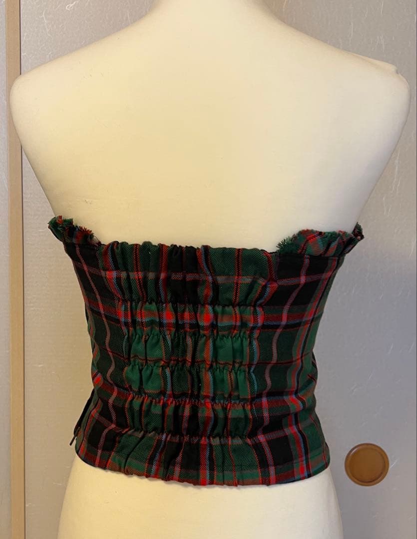 ジェーンマープル　ビスチェ　パンツ　セットアップ　ウール　グリーン　チェック