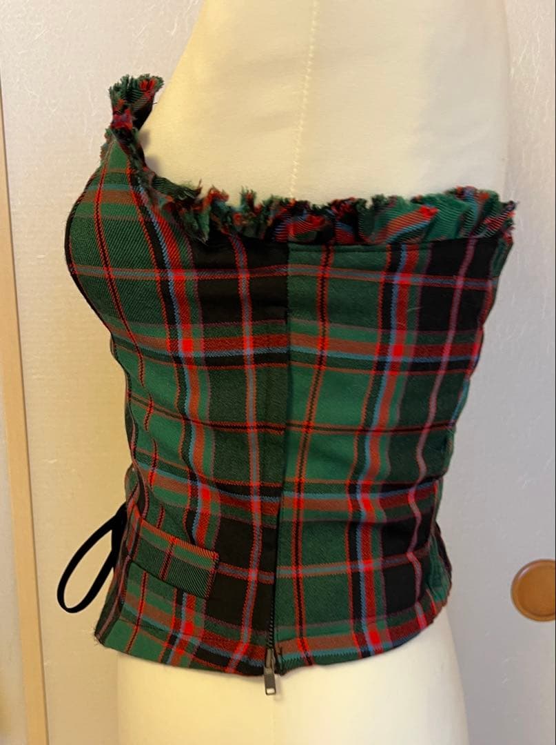 ジェーンマープル　ビスチェ　パンツ　セットアップ　ウール　グリーン　チェック