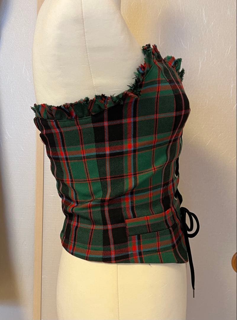 ジェーンマープル　ビスチェ　パンツ　セットアップ　ウール　グリーン　チェック