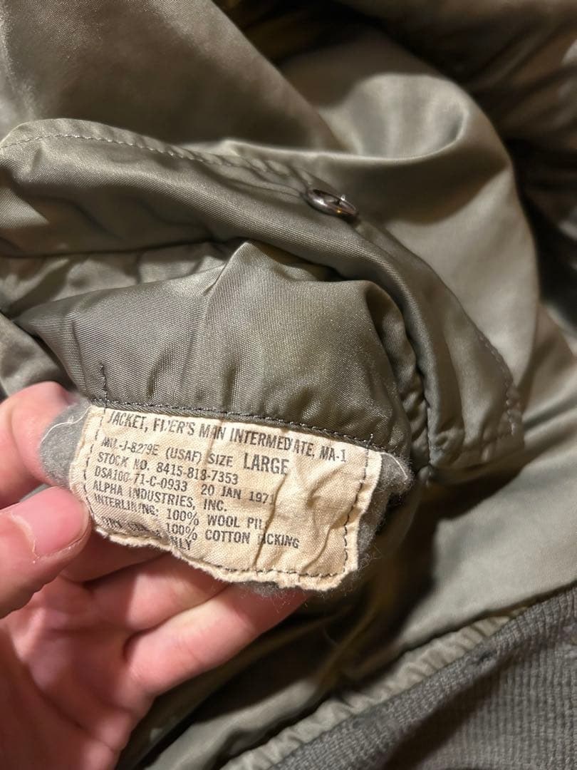 70's USA製 MA-1 ボロ 短丈