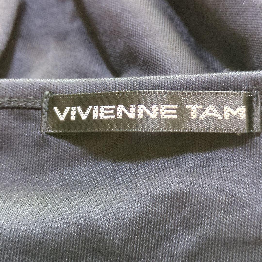 ヴィヴィアンタム　金魚　刺繍　カットソー　チュニック　ノースリーブ　ブラック　0