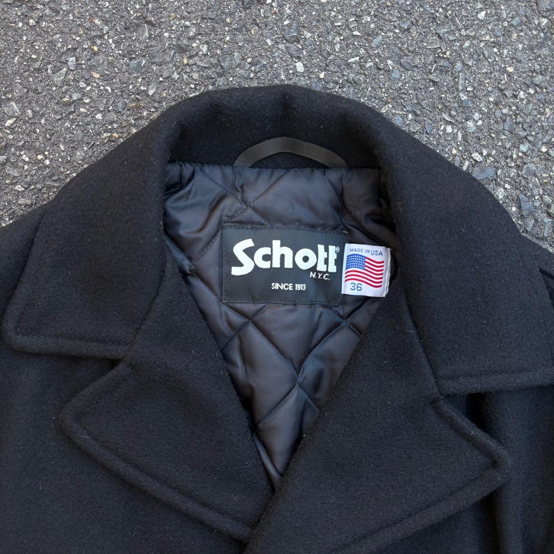 Schott Pコート ネイビー USA製