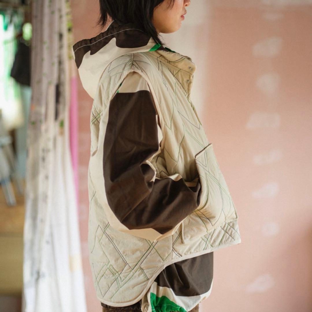 PAMM 時計じかけのアーガイルキルティングベスト アイボリー 2024AW