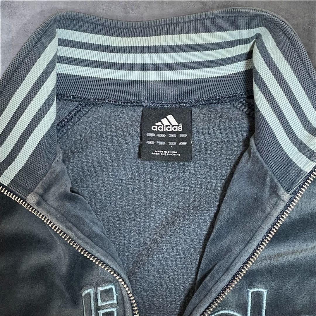 希少‼️adidas ベロアジャージ セットアップ 国旗タグ 上下 L
