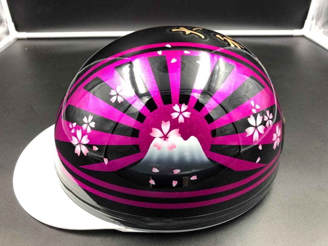 コルク半　カスタム　富士日章　マジック　ブラックピンクラメ　桜　文字あり