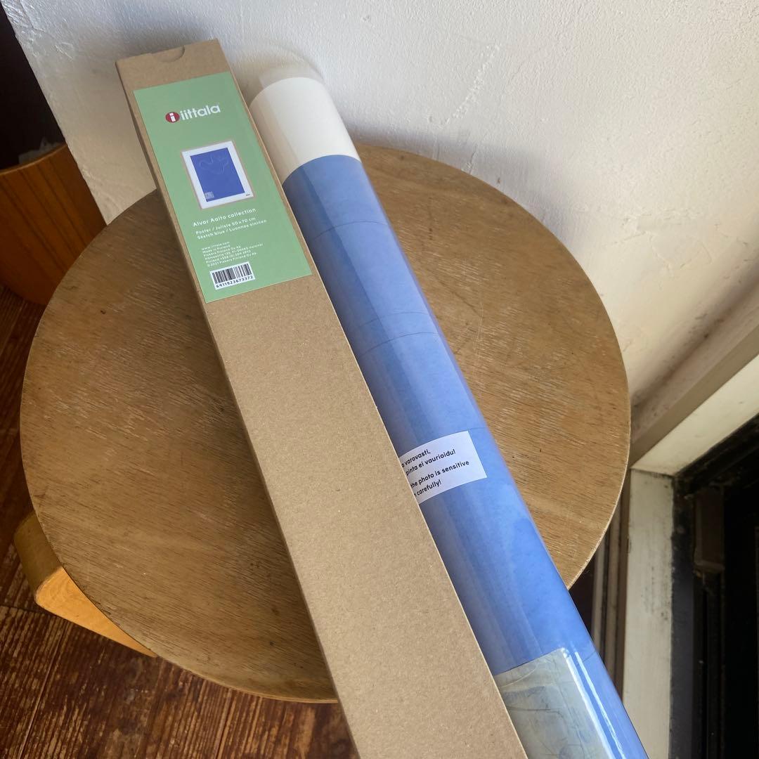 イッタラ　アートポスター アルヴァ・アアルト スケッチ ブルー