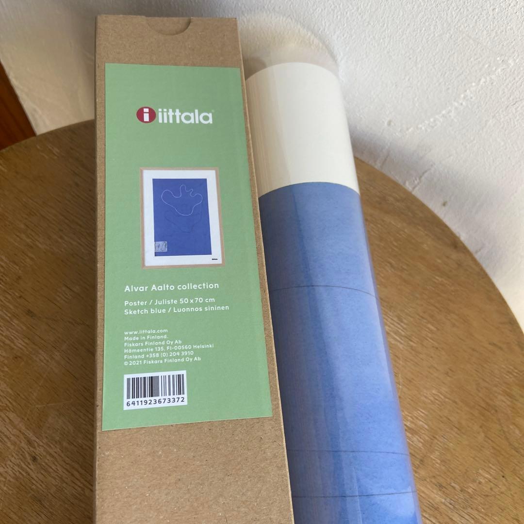 イッタラ　アートポスター アルヴァ・アアルト スケッチ ブルー