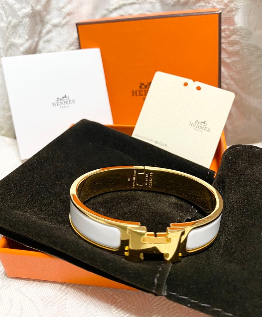 【apです】HERMES ブレスレット〈クリックH〉ホワイト