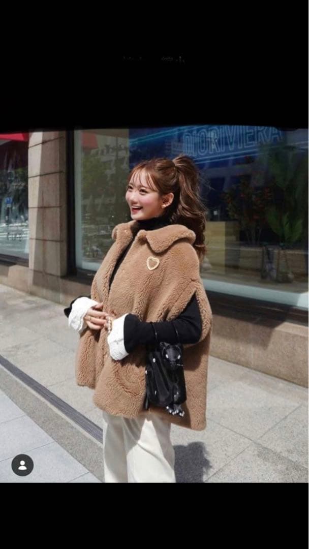 テディーカラーポンチョ　HYEON ヘヨン　テッドケープコート