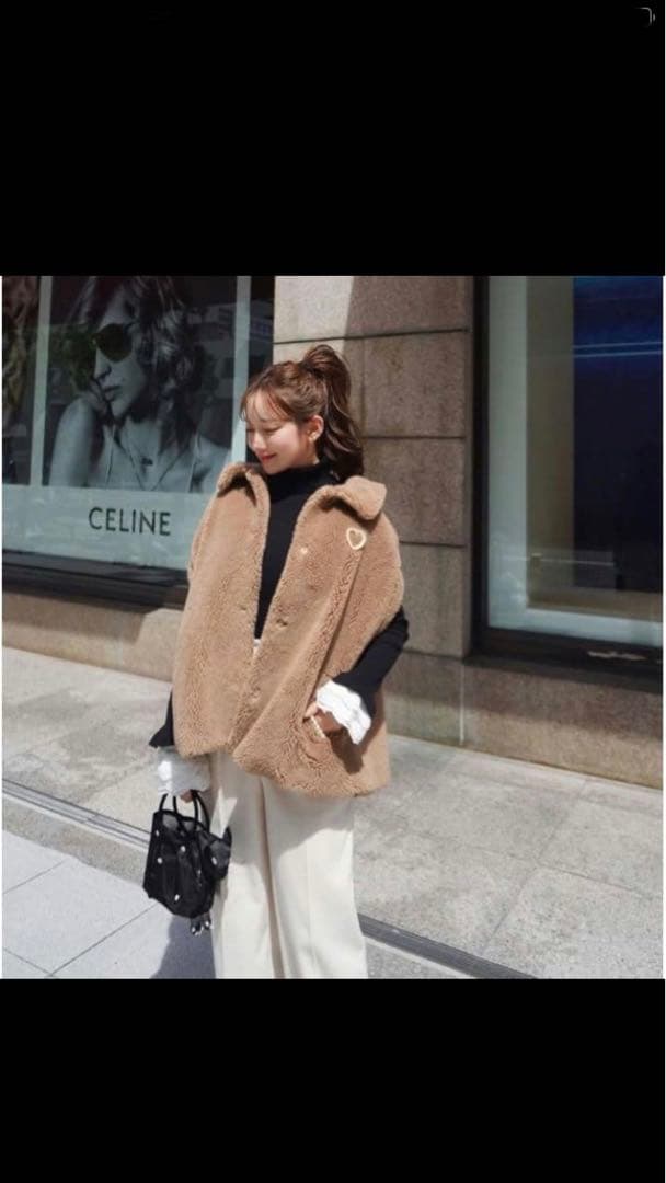 テディーカラーポンチョ　HYEON ヘヨン　テッドケープコート