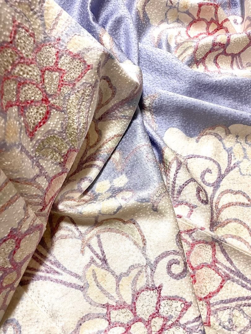 絞り 染め ブルーラベンダー 付け下げ訪問着 紋なし