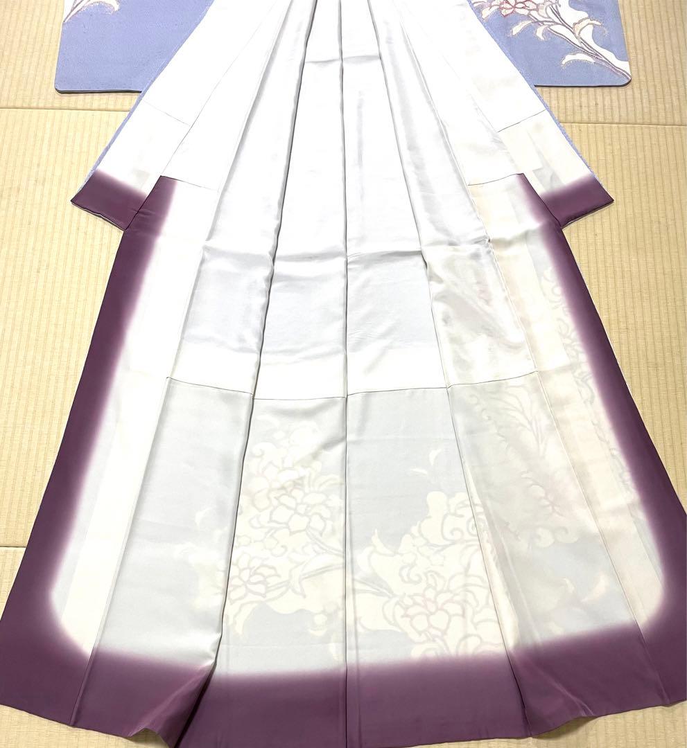 絞り 染め ブルーラベンダー 付け下げ訪問着 紋なし