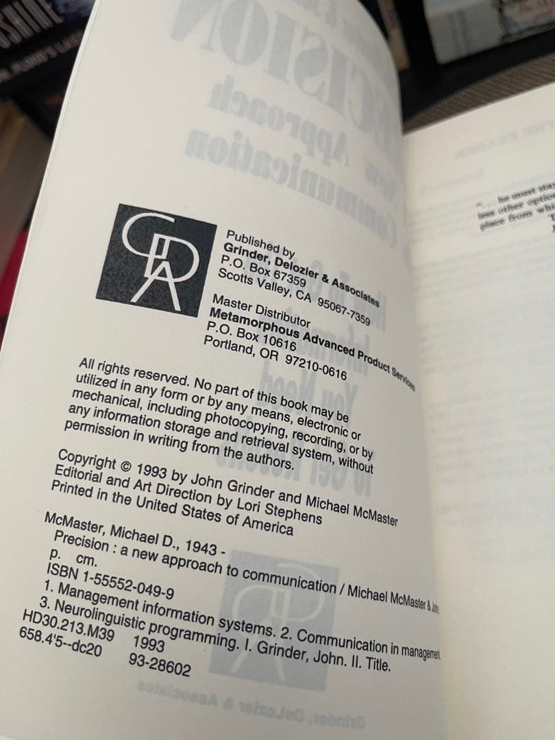 洋書 Precision A New Approach To Communicatio