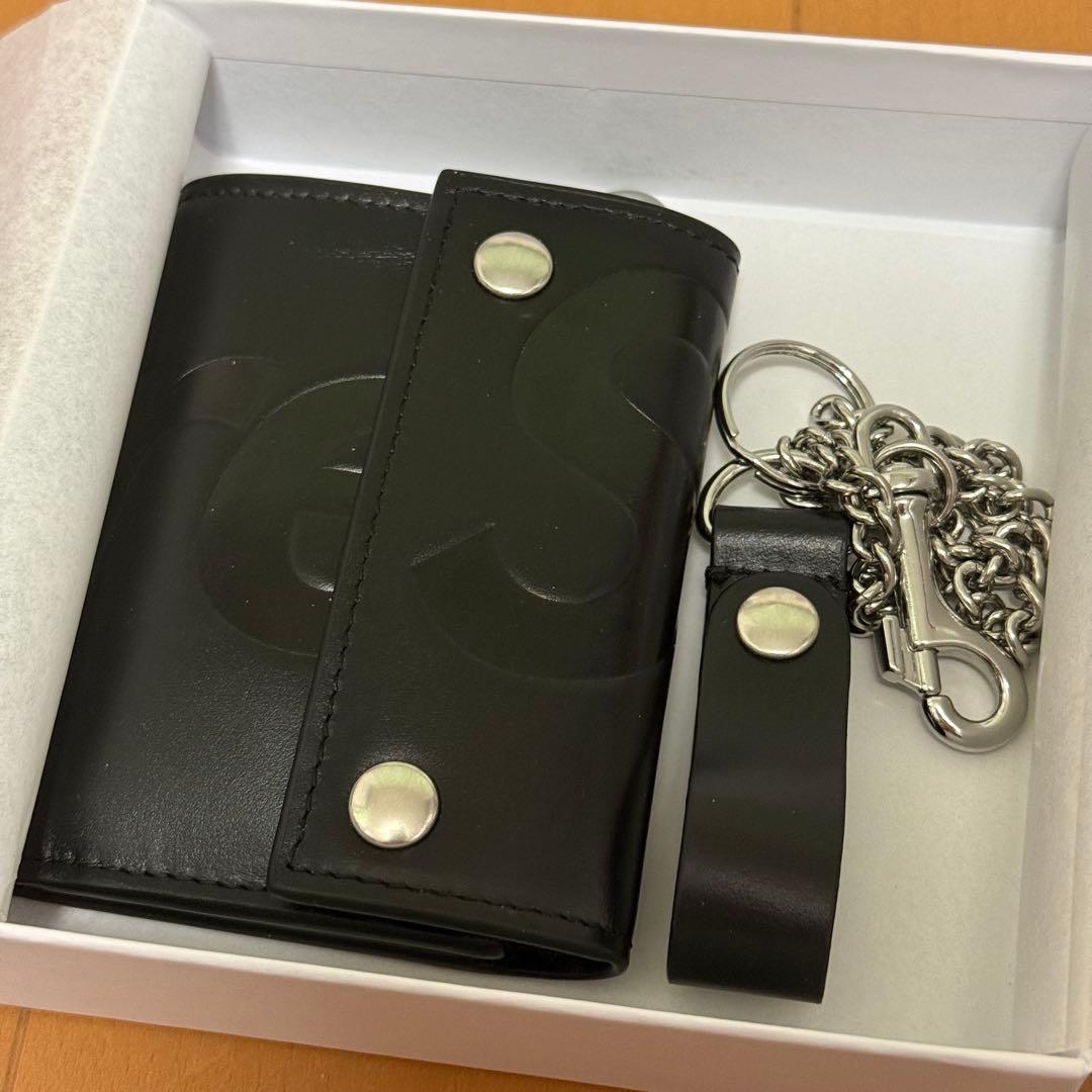 【最安値】 Supreme Leather Chain Wallet Black