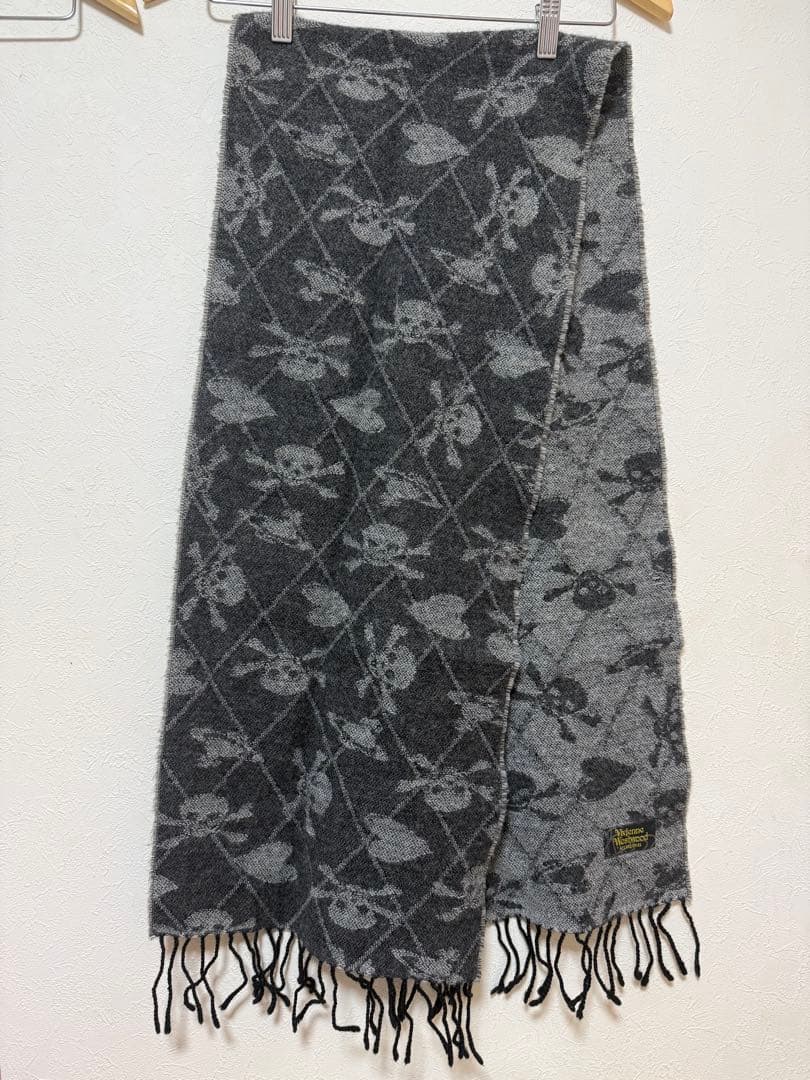 Vivienne Westwood マフラー スカル ハート オーブ柄