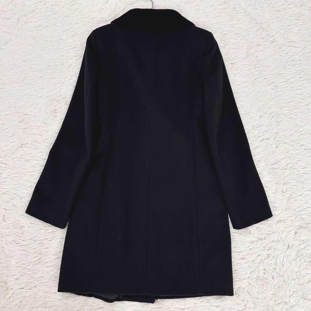 MAXMARAアンドコー ロングコート アンゴラ ラムレザー ベルト L 黒