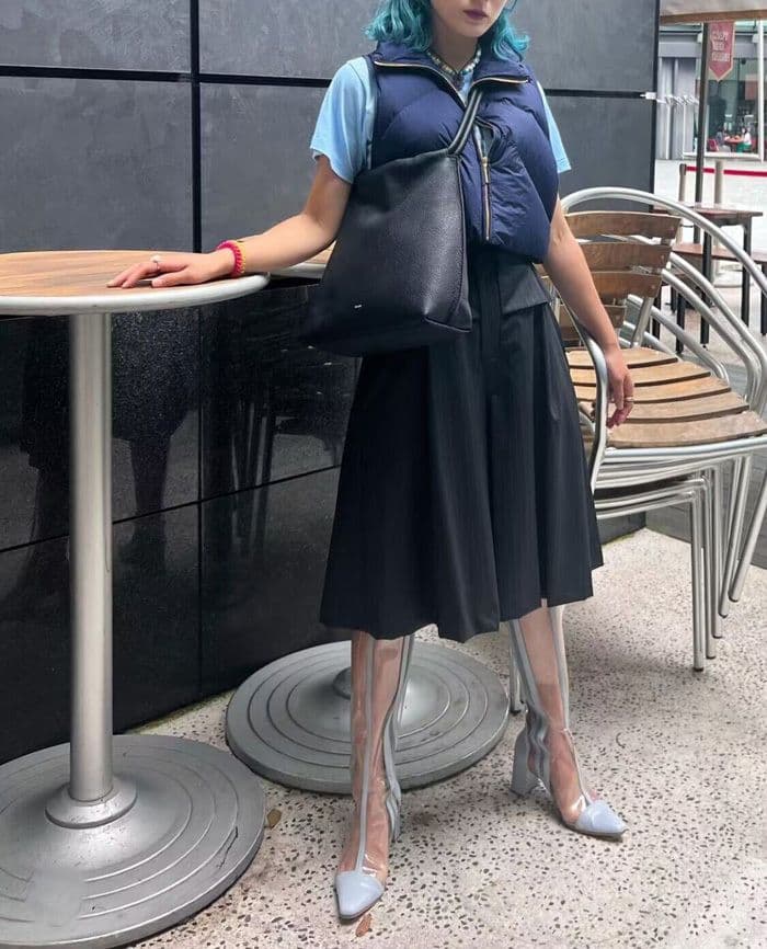 新品 6×1 VERY SHORT VEST Navy