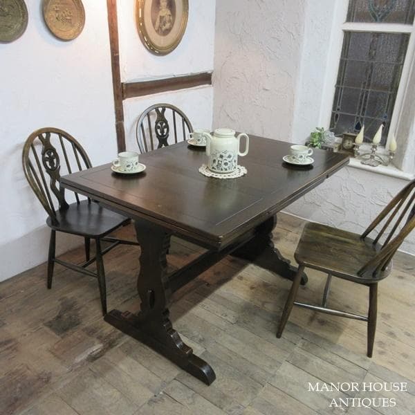 イギリス アンティーク 家具 ダイニングテーブル ドローリーフ 英国 6671d