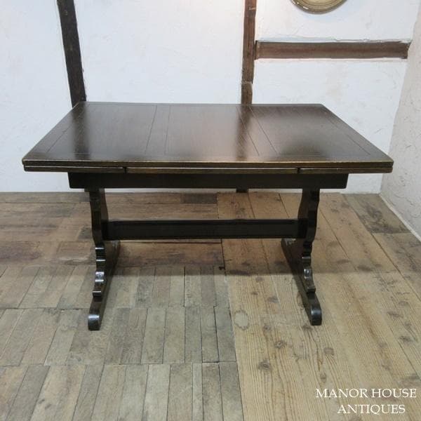 イギリス アンティーク 家具 ダイニングテーブル ドローリーフ 英国 6671d