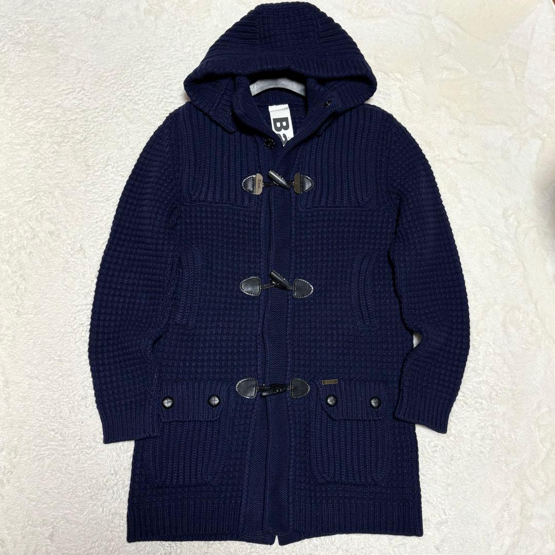 Bark バーク ダッフルコート ニット フード取外し 2way ネイビー M