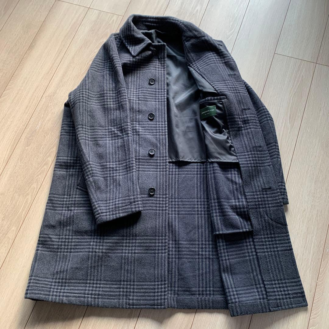 TOMORROWLAND チェスターコート チェック柄 ウール グレー S