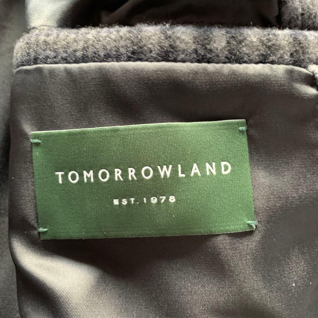 TOMORROWLAND チェスターコート チェック柄 ウール グレー S