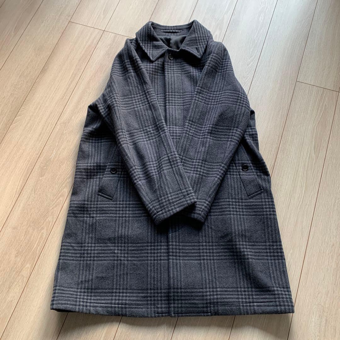 TOMORROWLAND チェスターコート チェック柄 ウール グレー S