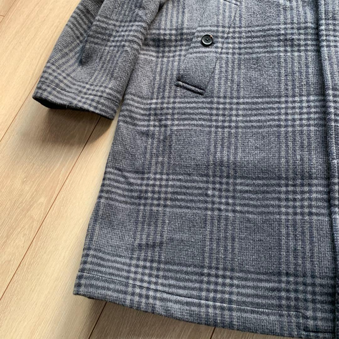 TOMORROWLAND チェスターコート チェック柄 ウール グレー S