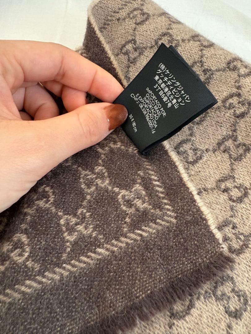 即発送　Gucci GGパターン マフラー ブラウン