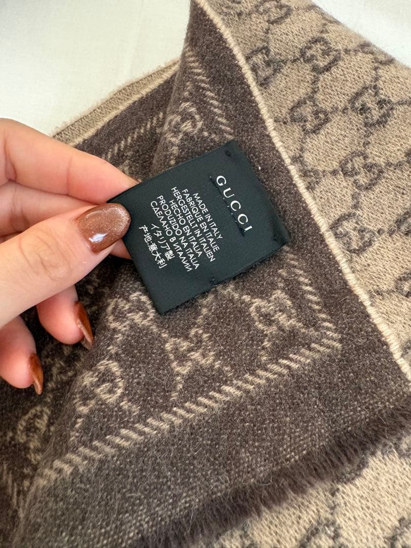 即発送　Gucci GGパターン マフラー ブラウン