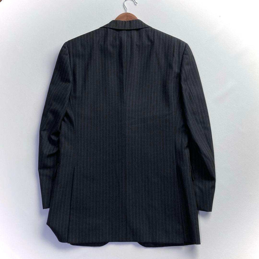極上 リングジャケット スーツセットアップ ストライプ グレー系 46 M