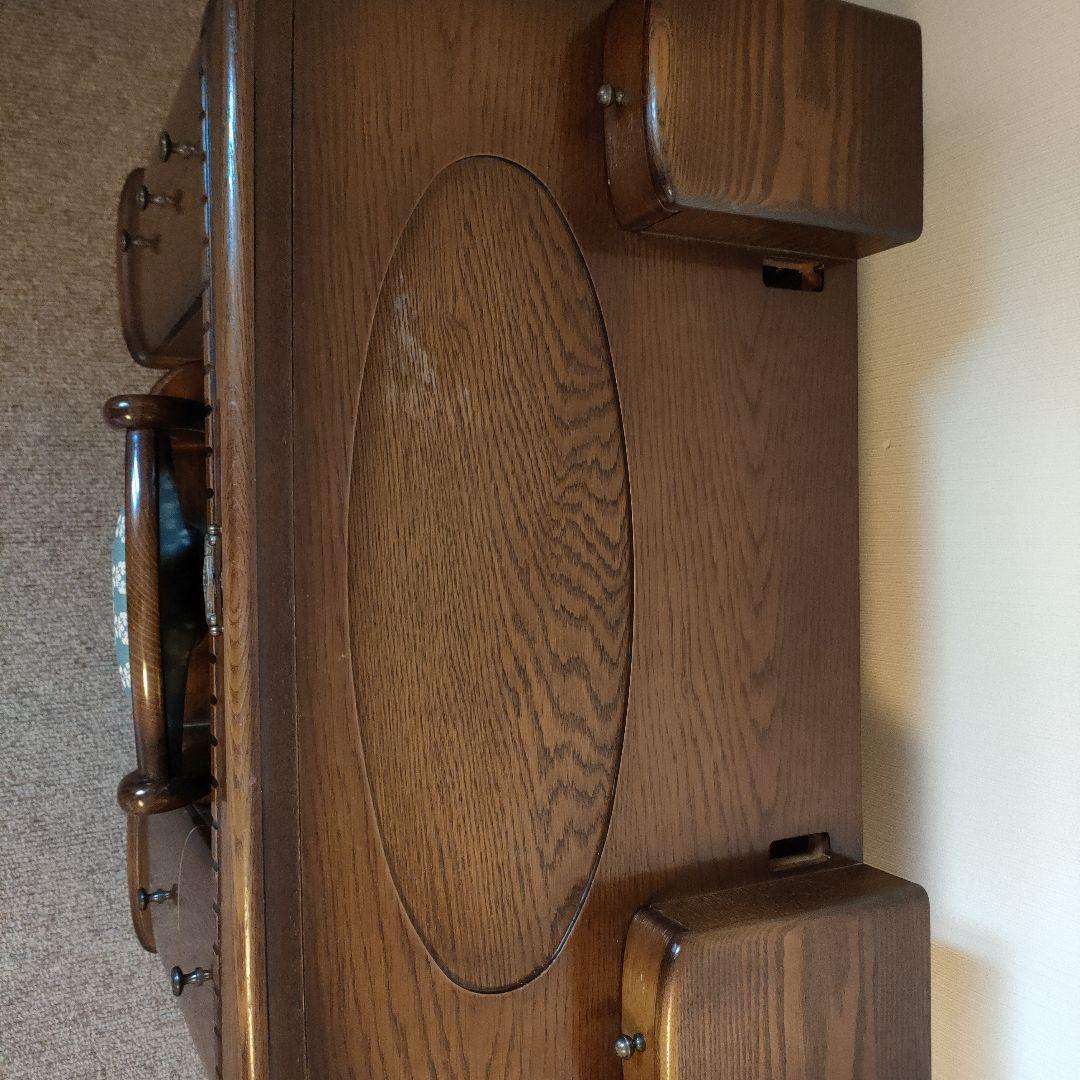 クラシック木製文机と椅子セット