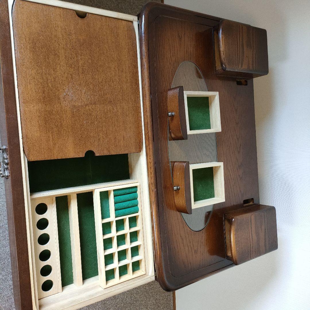 クラシック木製文机と椅子セット