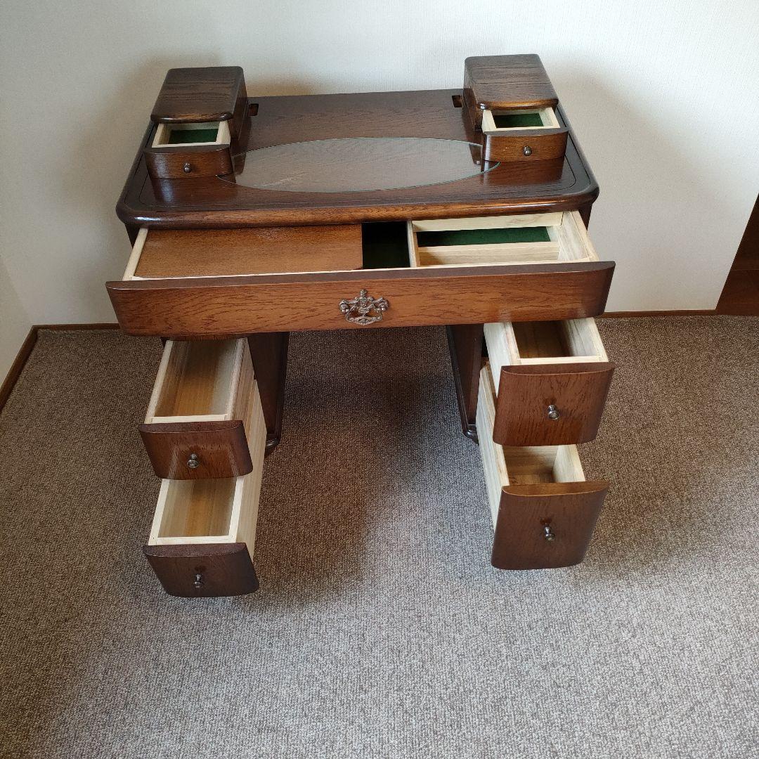 クラシック木製文机と椅子セット