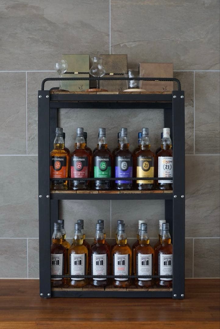 ウィスキーラック　男前インテリア　棚　ハンドメイド　お酒　ウィスキー