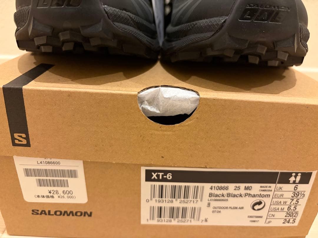 【SALOMON】XT-6 ブラック【新品未使用】