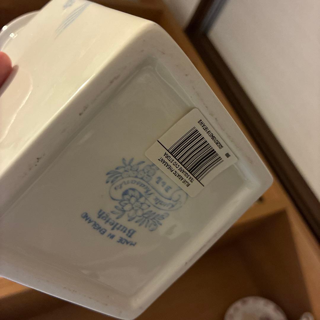 Burleigh ティーキャニスター　ブルー　アジアティックフェザンツ