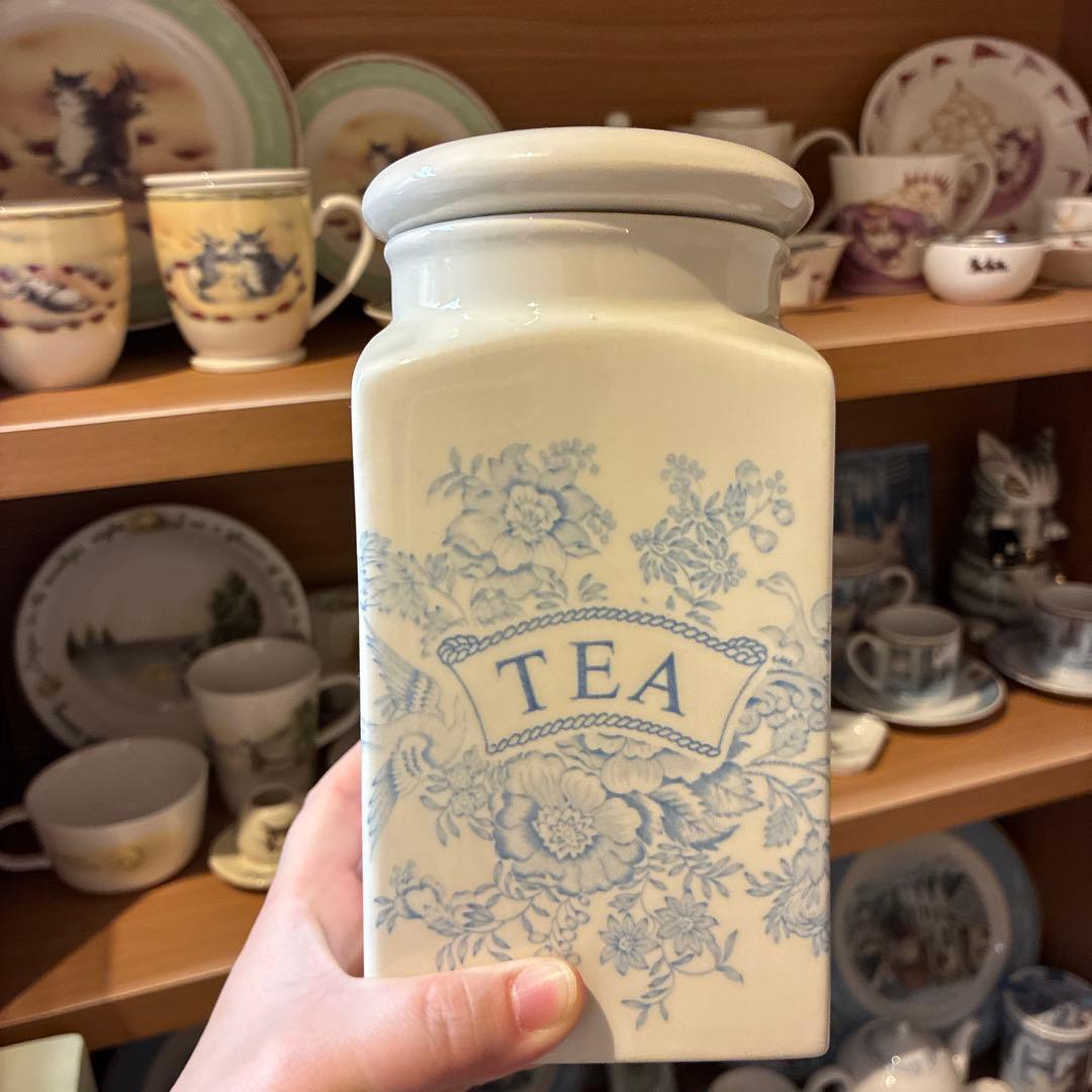 Burleigh ティーキャニスター　ブルー　アジアティックフェザンツ